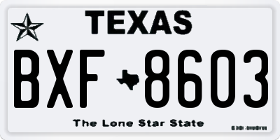TX license plate BXF8603