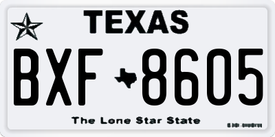TX license plate BXF8605