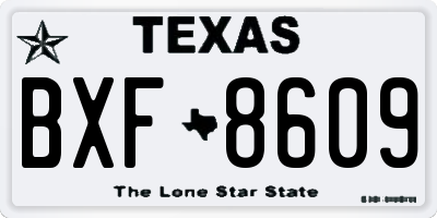 TX license plate BXF8609