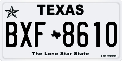 TX license plate BXF8610