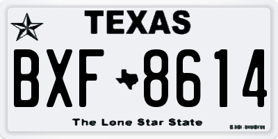 TX license plate BXF8614