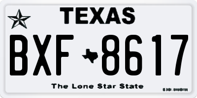 TX license plate BXF8617