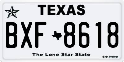 TX license plate BXF8618
