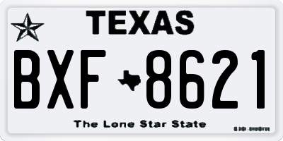 TX license plate BXF8621