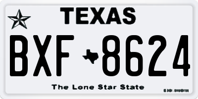 TX license plate BXF8624