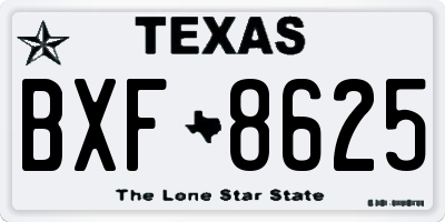TX license plate BXF8625
