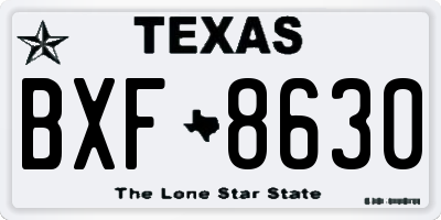 TX license plate BXF8630