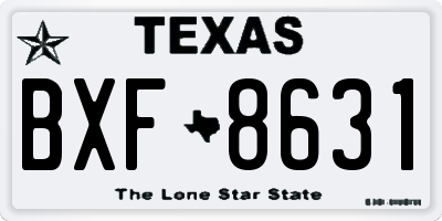 TX license plate BXF8631