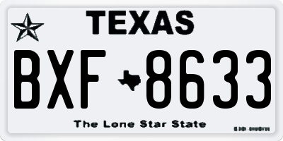 TX license plate BXF8633