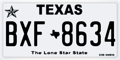 TX license plate BXF8634