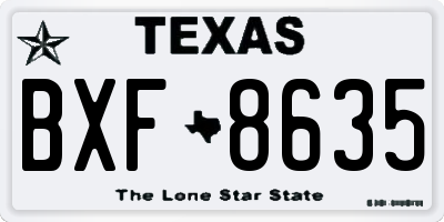 TX license plate BXF8635