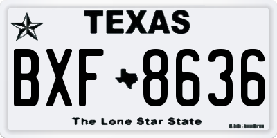 TX license plate BXF8636