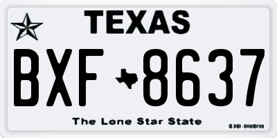 TX license plate BXF8637