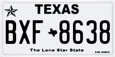TX license plate BXF8638