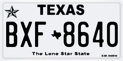 TX license plate BXF8640