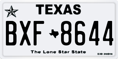 TX license plate BXF8644