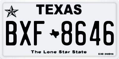 TX license plate BXF8646