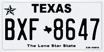TX license plate BXF8647