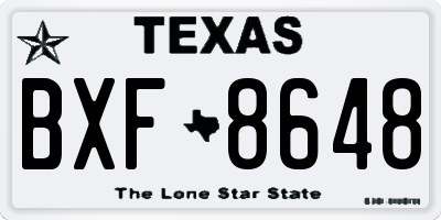 TX license plate BXF8648