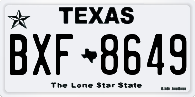 TX license plate BXF8649
