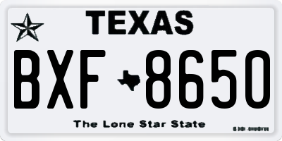 TX license plate BXF8650