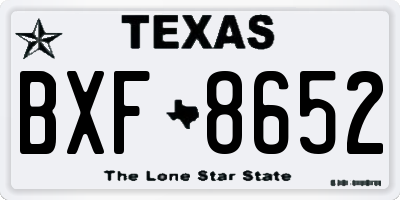 TX license plate BXF8652