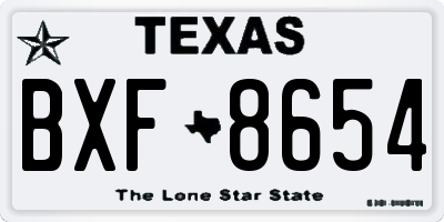 TX license plate BXF8654