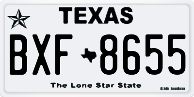 TX license plate BXF8655
