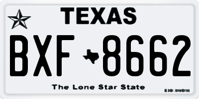 TX license plate BXF8662