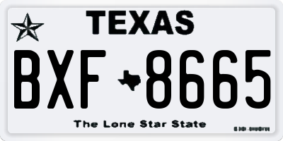 TX license plate BXF8665
