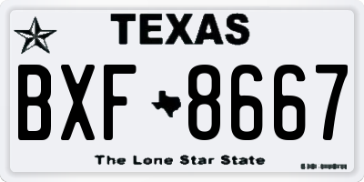 TX license plate BXF8667