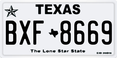 TX license plate BXF8669