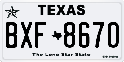 TX license plate BXF8670