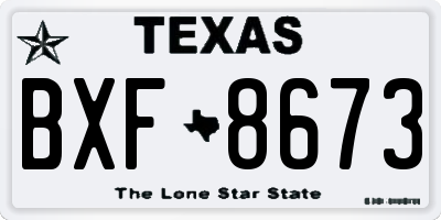 TX license plate BXF8673