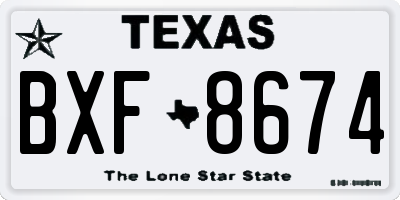 TX license plate BXF8674