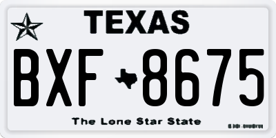TX license plate BXF8675