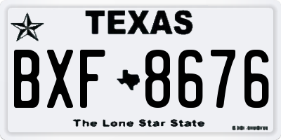 TX license plate BXF8676