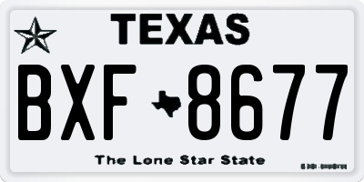 TX license plate BXF8677