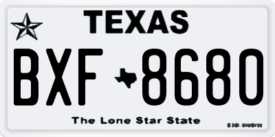 TX license plate BXF8680
