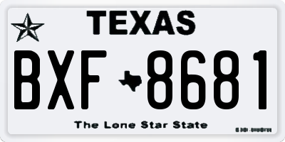 TX license plate BXF8681