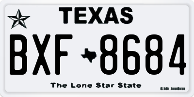 TX license plate BXF8684