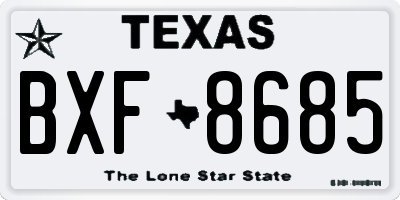 TX license plate BXF8685