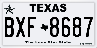 TX license plate BXF8687