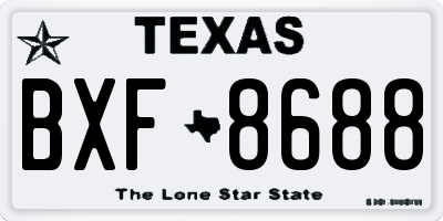 TX license plate BXF8688