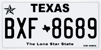 TX license plate BXF8689