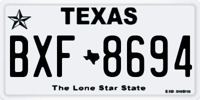 TX license plate BXF8694