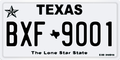 TX license plate BXF9001