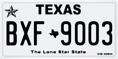 TX license plate BXF9003