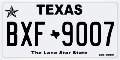 TX license plate BXF9007