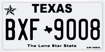 TX license plate BXF9008